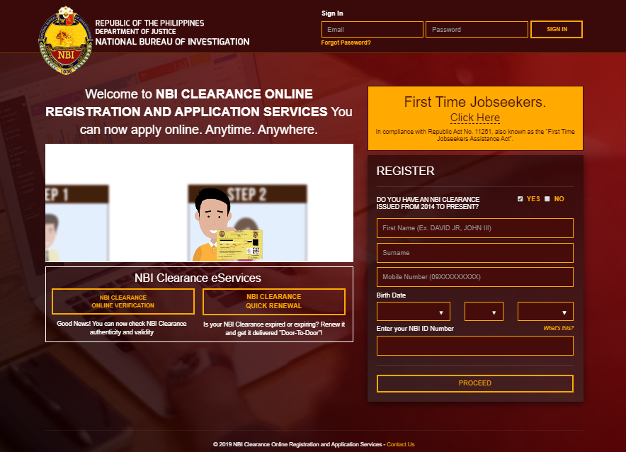 NBI Clearance Online Application