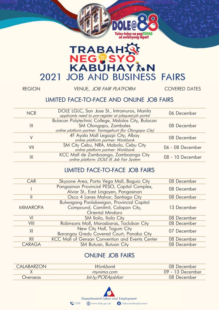 DOLE Online & FacetoFace Job Fair 2021 NewsToGov